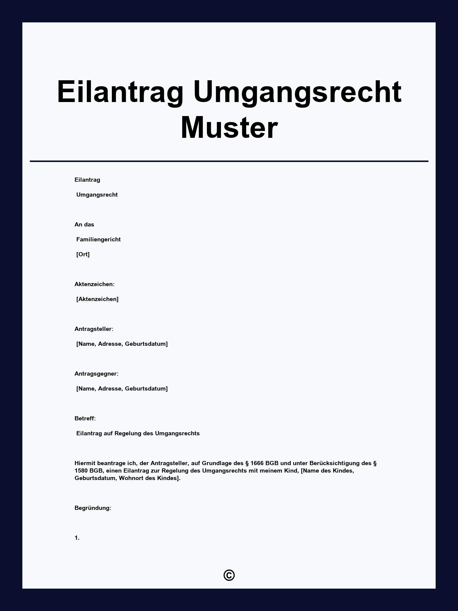Eilantrag Umgangsrecht Muster