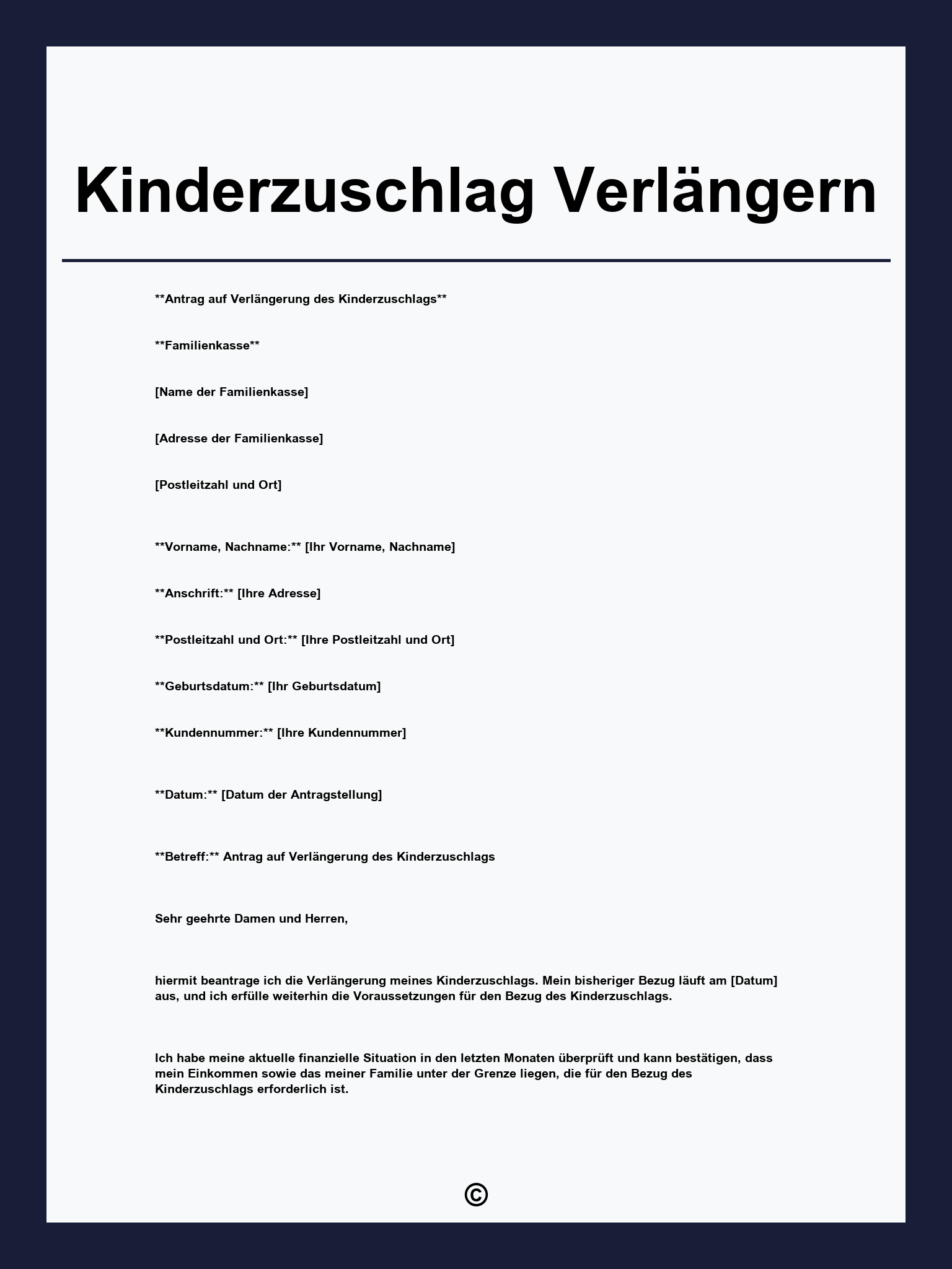 Kinderzuschlag Verlängern