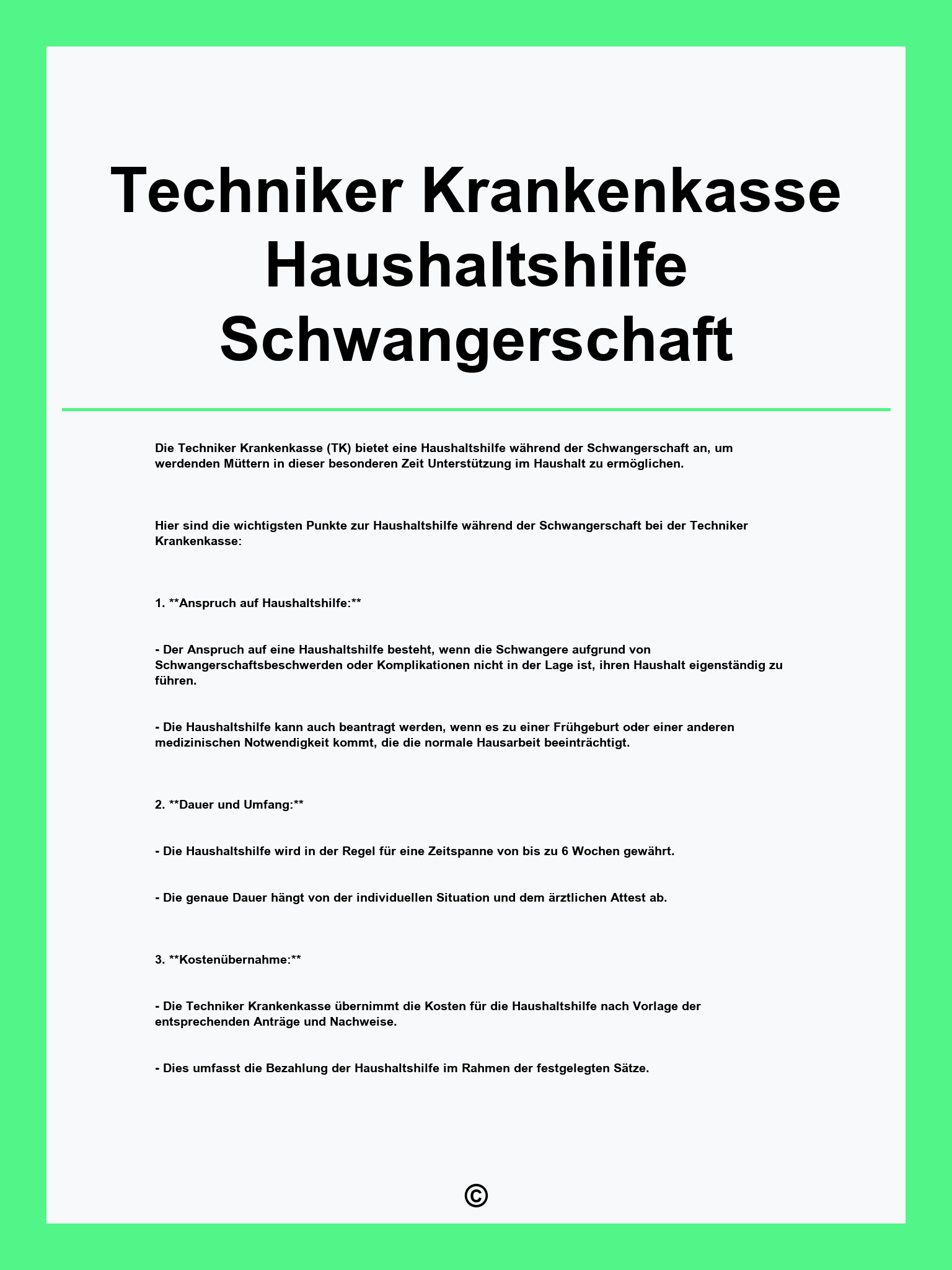 Techniker Krankenkasse Haushaltshilfe Schwangerschaft